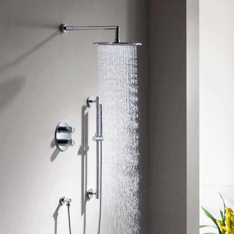 Universal Round Rainhead Shower Head - Wall Or Ceiling Mount - 10" Brass/Satin Brass