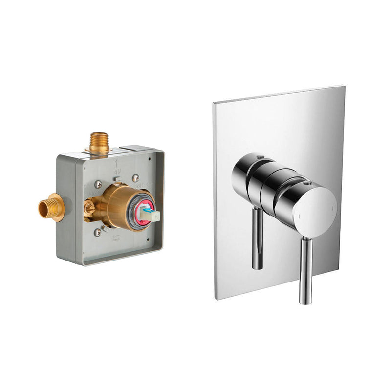 Serie 100 1 Way Pressure Balance Shower Mixer - Wall Mount - 6" Brass/Polished Chrome