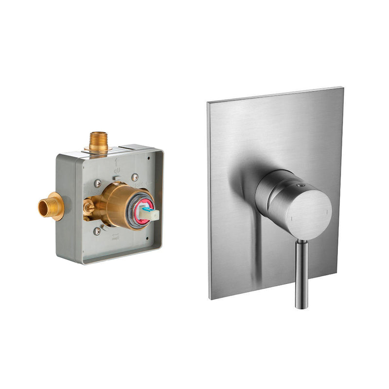 Serie 100 1 Way Pressure Balance Shower Mixer - Wall Mount - 6" Brass/Brushed Nickel