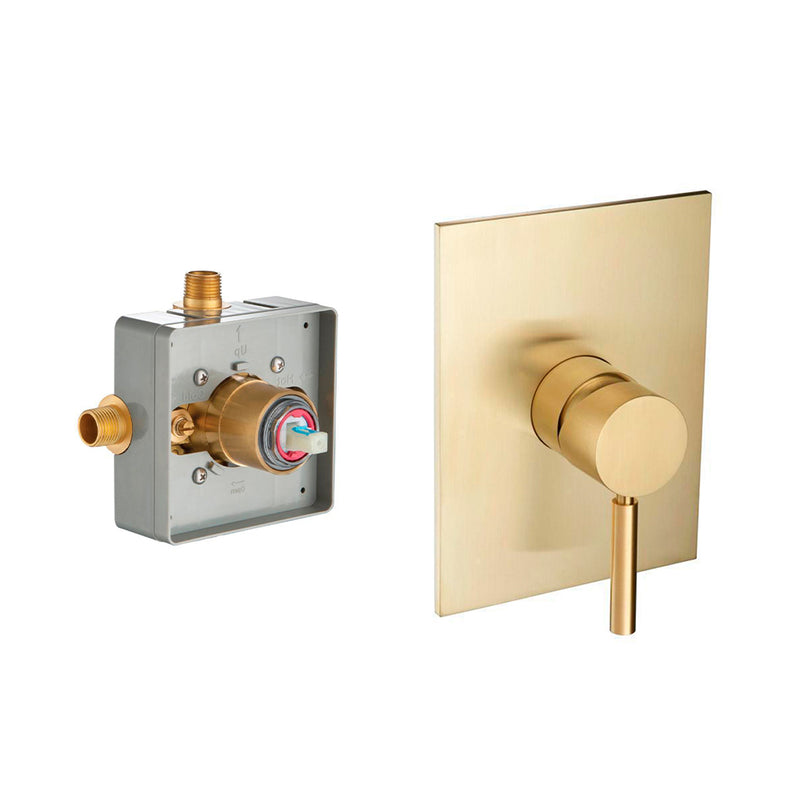 Serie 100 1 Way Pressure Balance Shower Mixer - Wall Mount - 6" Brass/Satin Brass