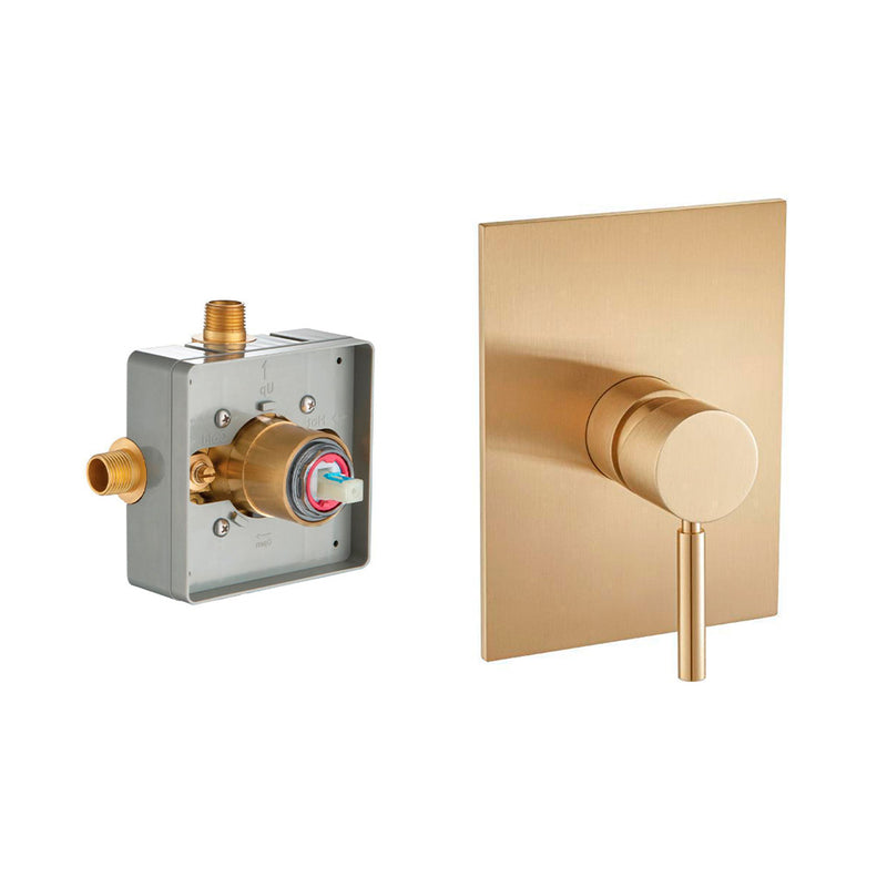 Serie 100 1 Way Pressure Balance Shower Mixer - Wall Mount - 6" Brass/Brushed Bronze