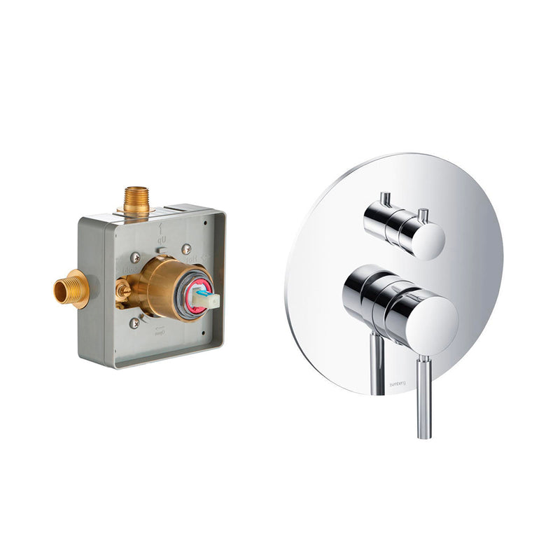 Serie 100 2 Way Pressure Balance Tub / Shower Mixer - Wall Mount - 8" Brass/Polished Chrome