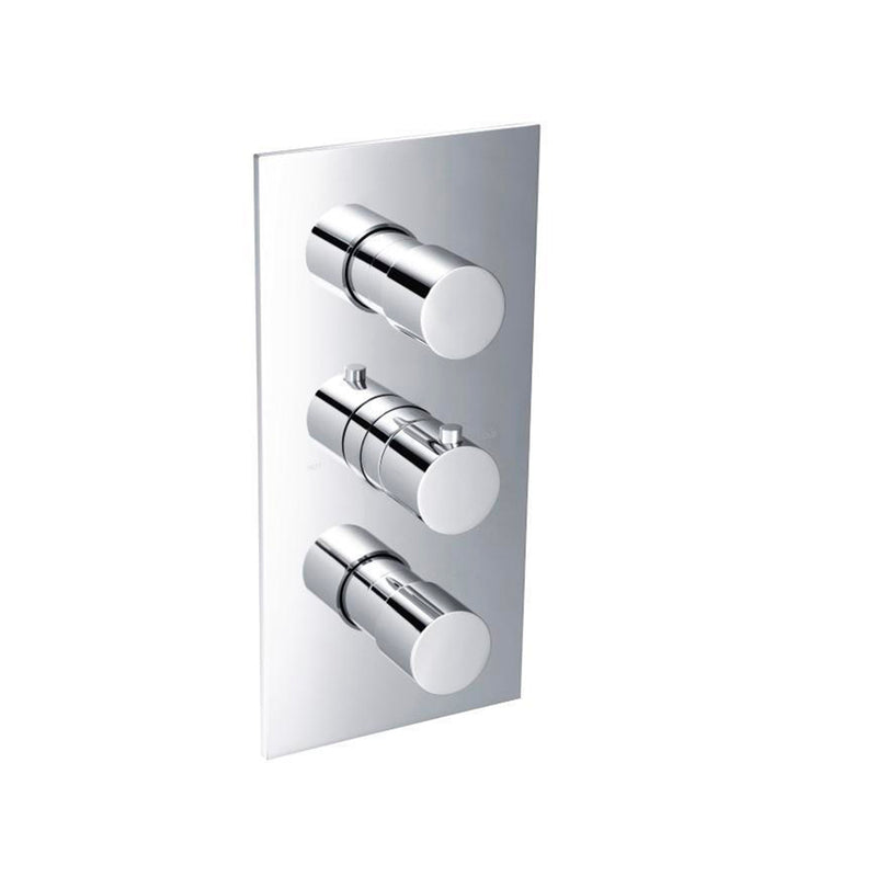 Serie 100 2 Way Thermostatic Shower Mixer - Wall Mount - 6" Brass/Polished Chrome