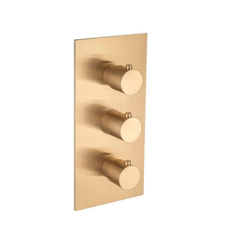 Serie 100 2 Way Thermostatic Shower Mixer - Wall Mount - 6" Brass/Brushed Bronze