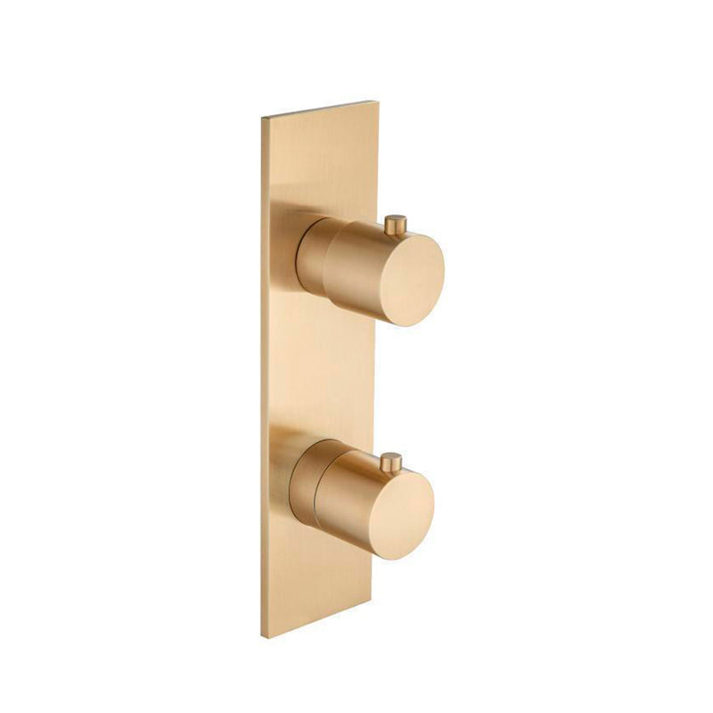 Serie 100 2 Way Thermostatic Shower Mixer - Wall Mount - 3" Brass/Brushed Bronze