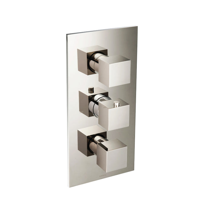 Serie 160 3 Way Thermostatic Shower Mixer - Built-In - 12" Brass/Polished Nickel