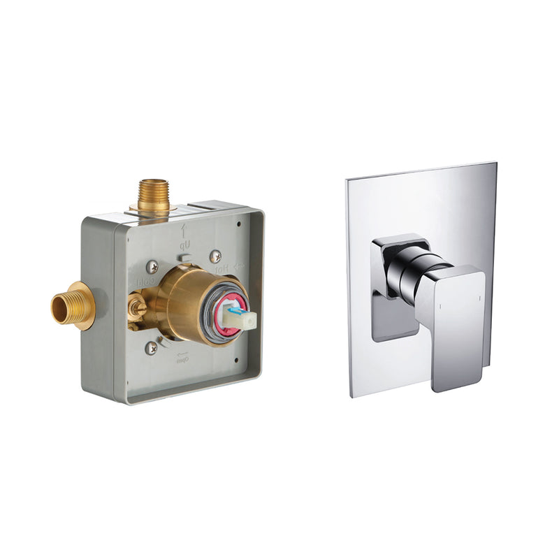 Serie 196 1 Way Pressure Balance Shower Mixer - Wall Mount - 6" Brass/Polished Chrome