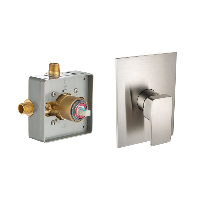 Serie 196 1 Way Pressure Balance Shower Mixer - Wall Mount - 6" Brass/Polished Nickel