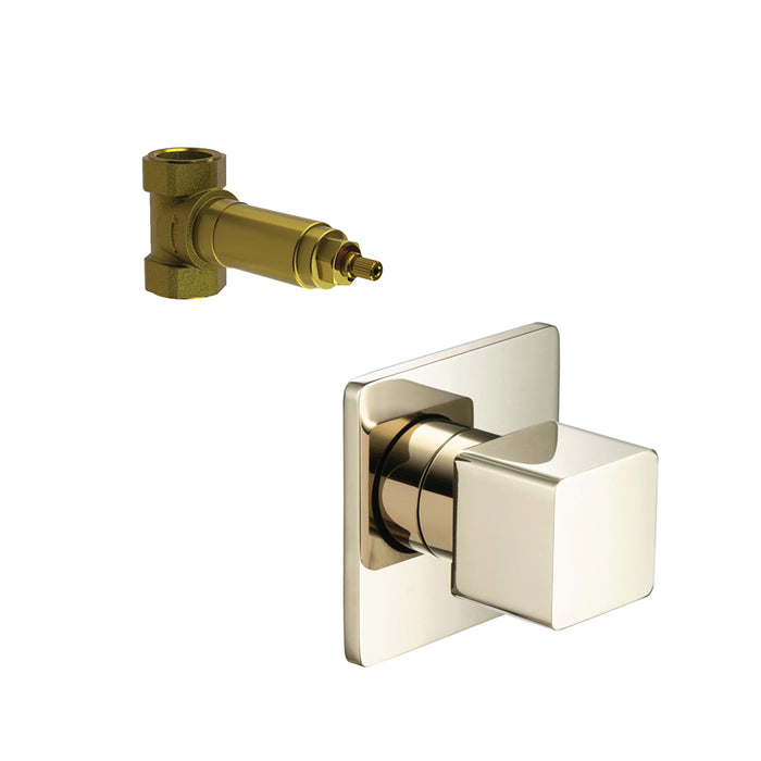 Serie 196 Volume Control Shower Mixer - Wall Mount - 4" Brass/Polished Nickel