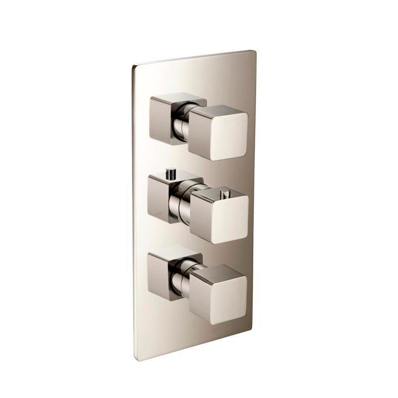 Serie 196 2 Way Thermostatic Shower Mixer - Wall Mount - 6" Brass/Polished Nickel