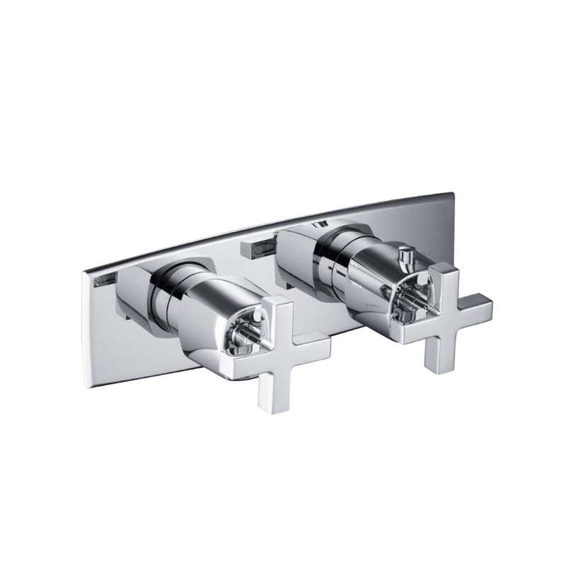 Serie 240 2 Way Horizontal Thermostatic Shower Mixer - Wall Mount - 10" Brass/Polished Chrome