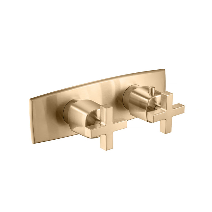 Serie 240 2 Way Horizontal Thermostatic Shower Mixer - Wall Mount - 10" Brass/Brushed Bronze
