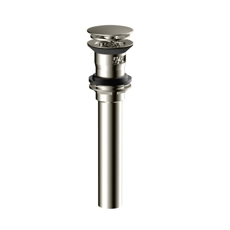Universal with Overflow Pop-Up Sink Drain - Drop-In - 5" Brass/Brushed Nickel