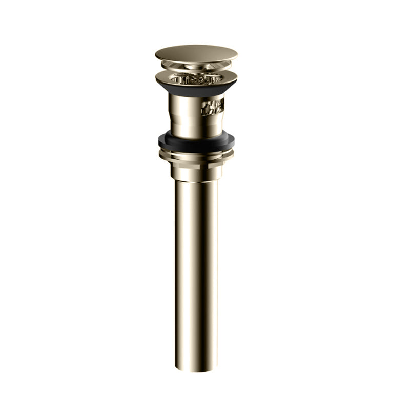 Universal with Overflow Pop-Up Sink Drain - Drop-In - 5" Brass/Polished Nickel