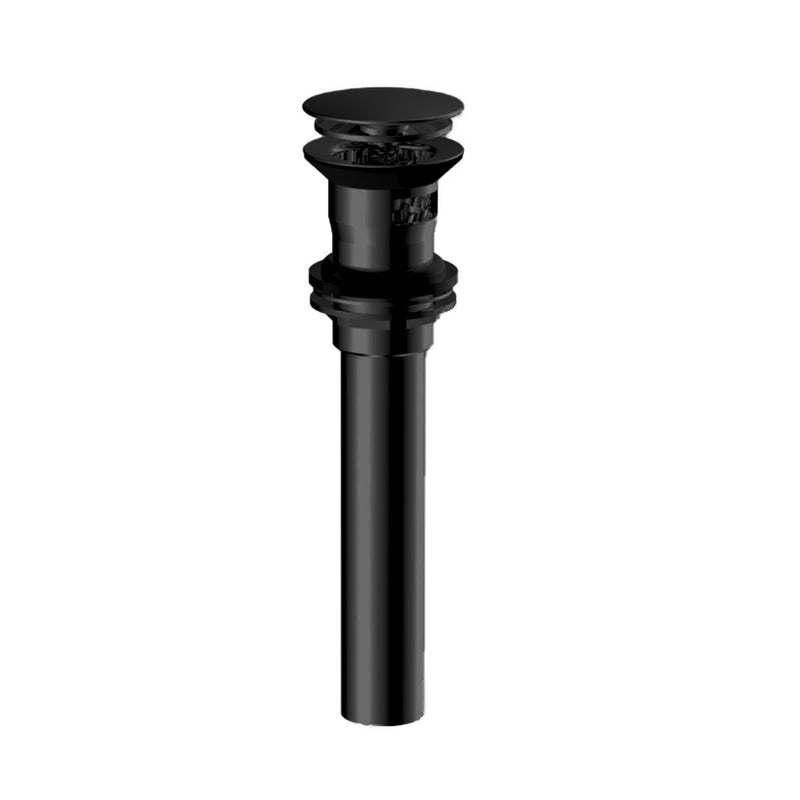 Universal with Overflow Pop-Up Sink Drain - Drop-In - 5" Brass/Matt Black