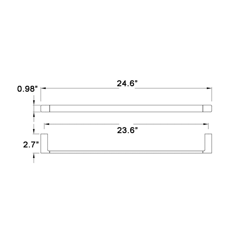 Serie 196 Single Towel Bar - Wall Mount - 24" Brass/Polished Nickel