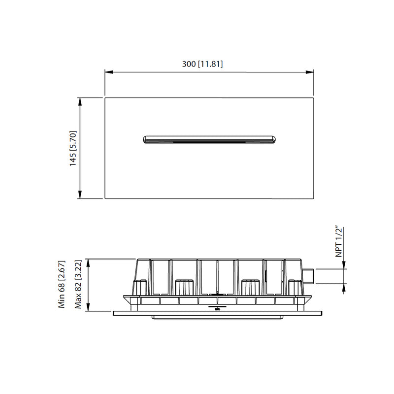 Cascade Flow Built-In Water Fall Tub Spout - Wall Mount - 12" Stainless Steel/Brushed Nickel