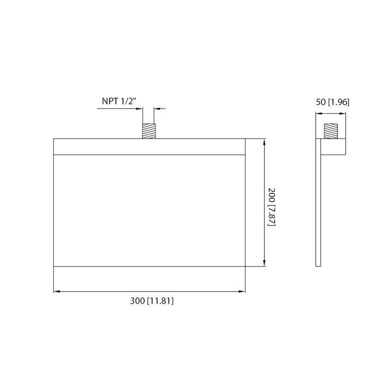 Cascade Flow Water Fall Tub Spout - Wall Mount - 12" Brass/Matt Black