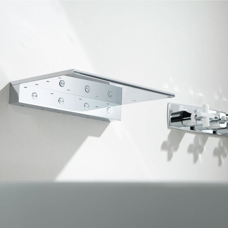 Cascade Flow Water Fall Tub Spout - Wall Mount - 12" Brass/Polished Nickel