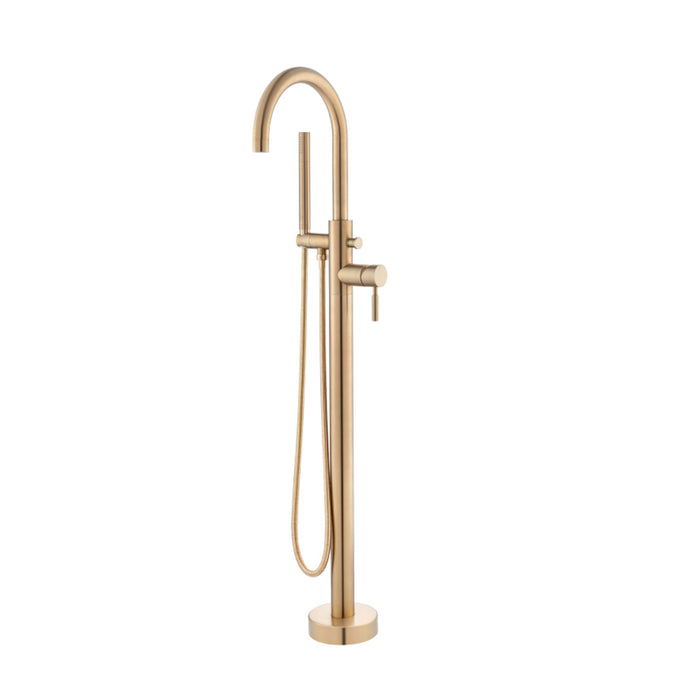 Serie 100 Hand Shower Complete Tub Faucet - Floor Mount - 46" Brass/Brushed Bronze