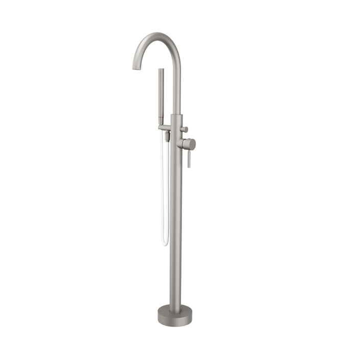 Serie 100 Hand Shower Complete Tub Faucet - Floor Mount - 46" Brass/Brushed Nickel