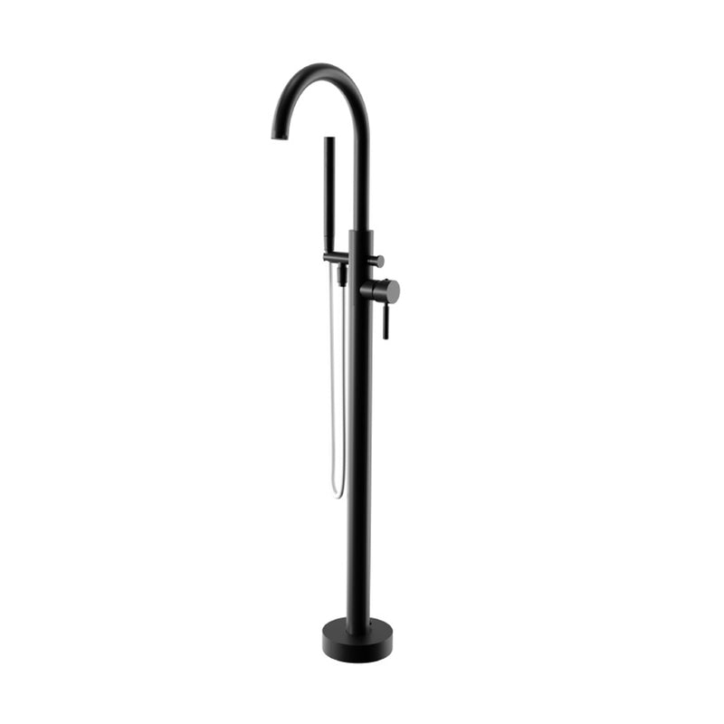 Serie 100 Tub Faucet with Hand Shower – Complete Set - Floor Mount - 46" Brass/Matt Black
