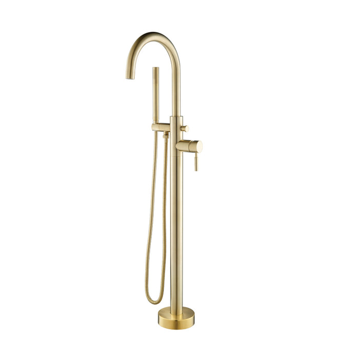 Serie 100 Hand Shower Complete Tub Faucet - Floor Mount - 46" Brass/Satin Brass