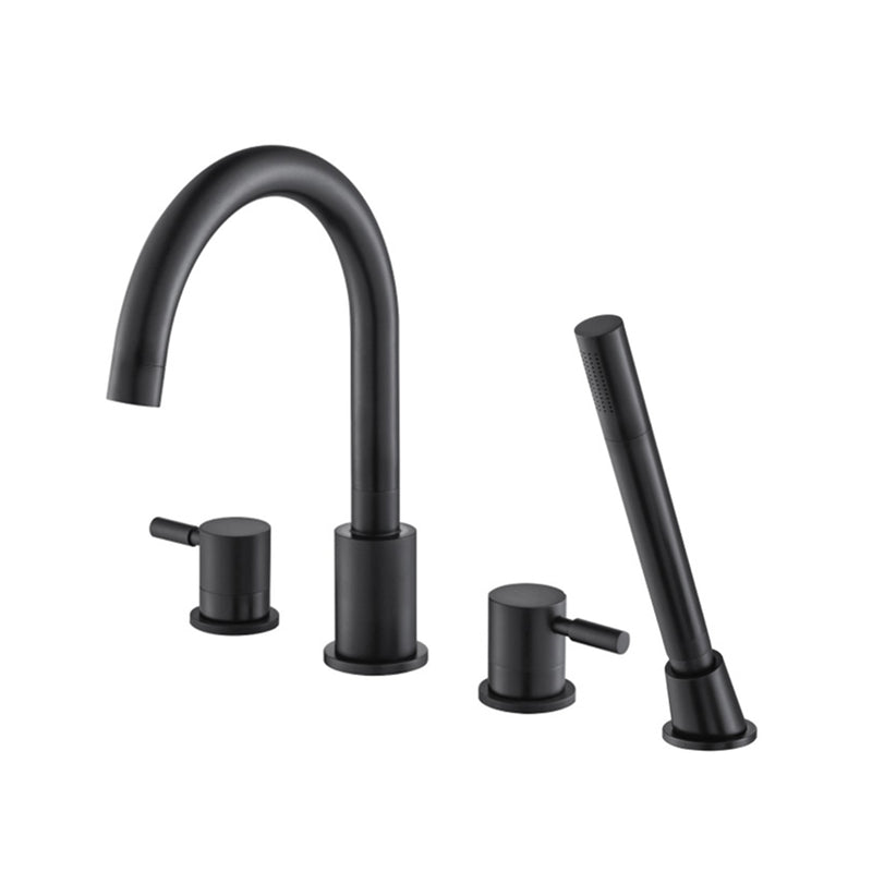 Serie 100 Tub Faucet with Hand Shower – Complete Set - Built-In - 14" Brass/Matt Black
