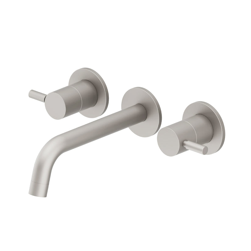 Serie 100 Complete Tub Faucet - Widespread-Wall Mount- 8" Brass/Brushed Nickel