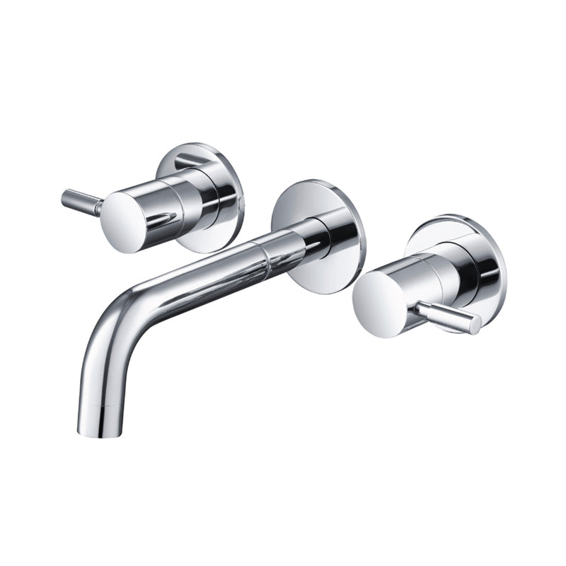 Serie 100 Complete Tub Faucet - Widespread-Wall Mount- 8" Brass/Polished Chrome