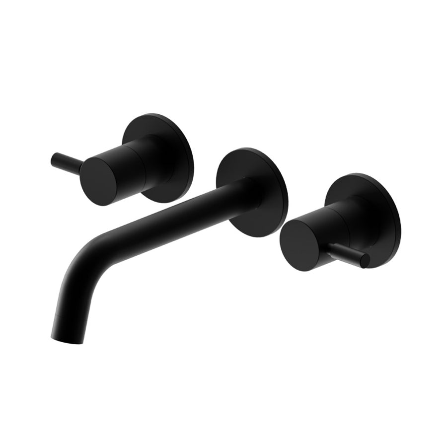 Serie 100 Complete Tub Faucet - Widespread-Wall Mount - 8" Brass/Matt Black