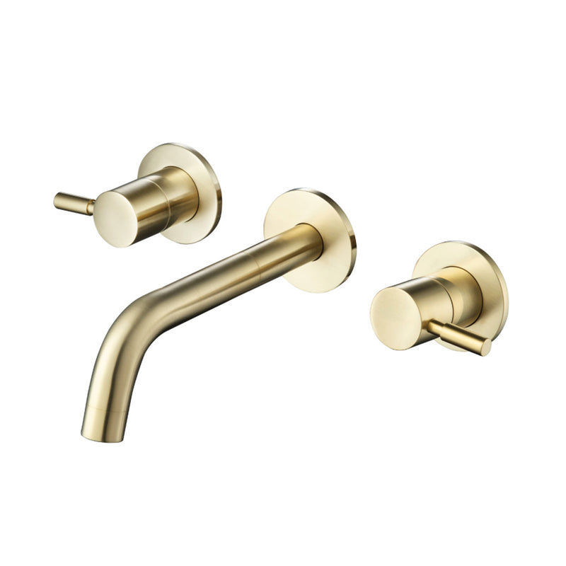 Serie 100 Complete Tub Faucet - Widespread-Wall Mount- 8" Brass/Satin Brass