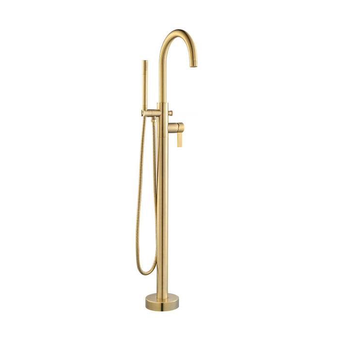 Serie 145 Hand Shower Complete Tub Faucet - Floor Mount - 46" Brass/Satin Brass