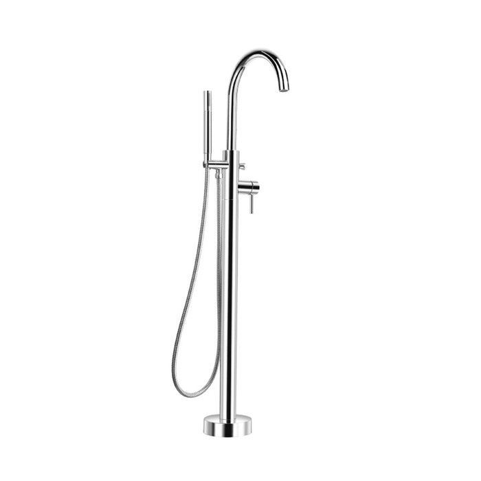 Serie 145 Hand Shower Complete Tub Faucet - Floor Mount - 46" Brass/Polished Chrome