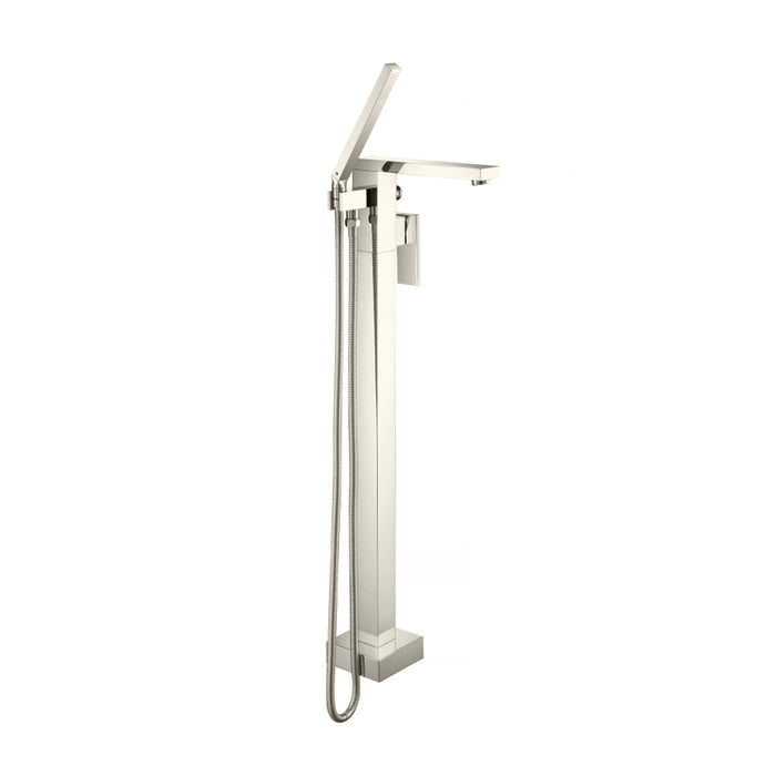 Serie 160 Hand Shower Complete Tub Faucet - Floor Mount - 34" Brass/Brushed Nickel