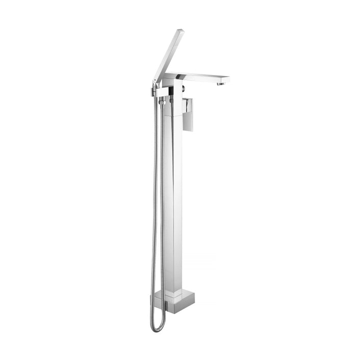 Serie 160 Hand Shower Complete Tub Faucet - Floor Mount - 34" Brass/Polished Chrome