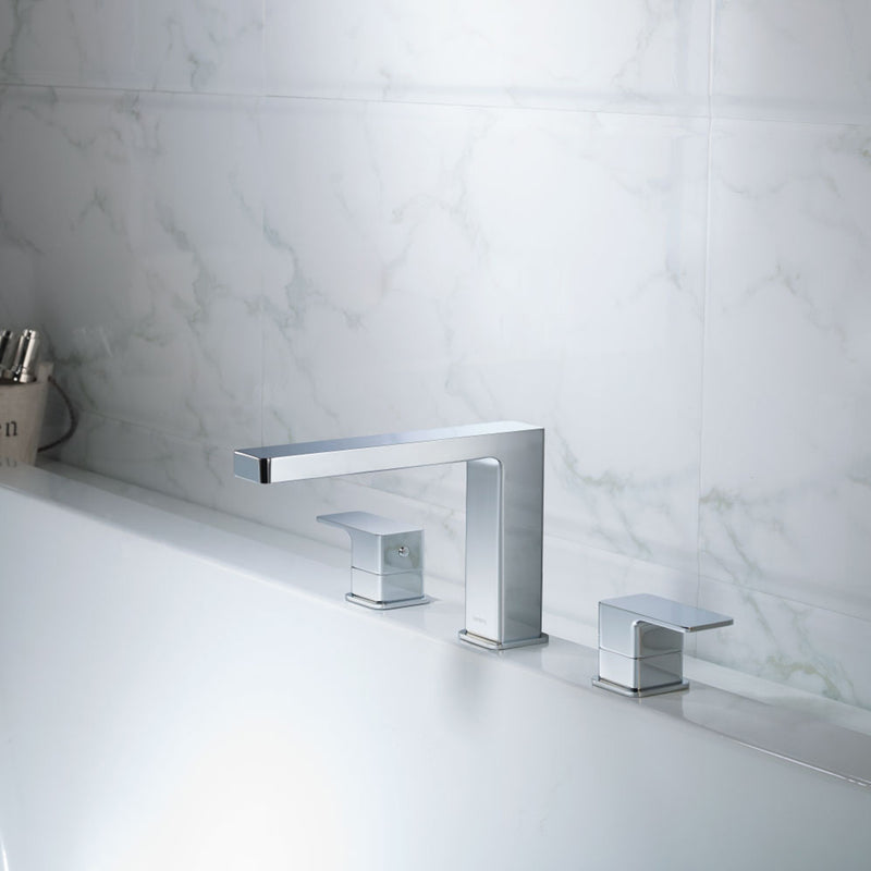 Serie 196 Complete Tub Faucet - Widespread - 12" Brass/Polished Nickel