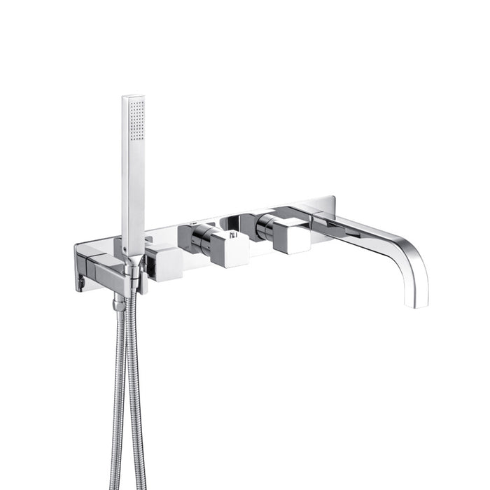 Serie 196 Tub Faucet - Wall Mount - 18" Brass/Polished Chrome