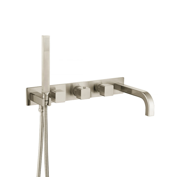 Serie 196 Tub Faucet - Wall Mount - 18" Brass/Brushed Nickel