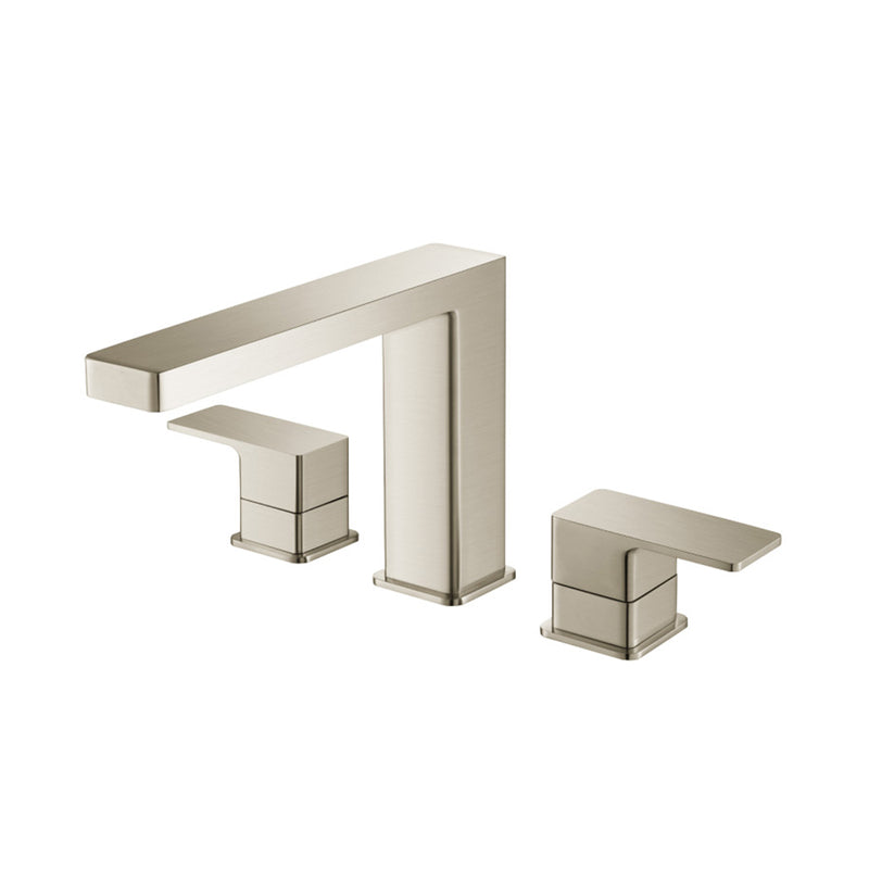 Serie 196 Complete Tub Faucet - Widespread - 12" Brass/Brushed Nickel