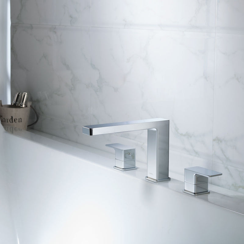 Serie 196 Complete Tub Faucet - Widespread - 12" Brass/Brushed Nickel