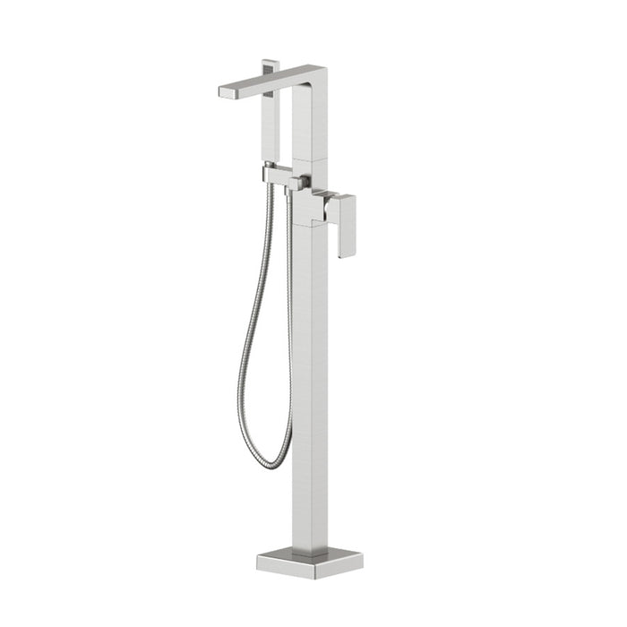 Serie 196 Hand Shower Complete Tub Faucet - Floor Mount - 39" Brass/Brushed Nickel