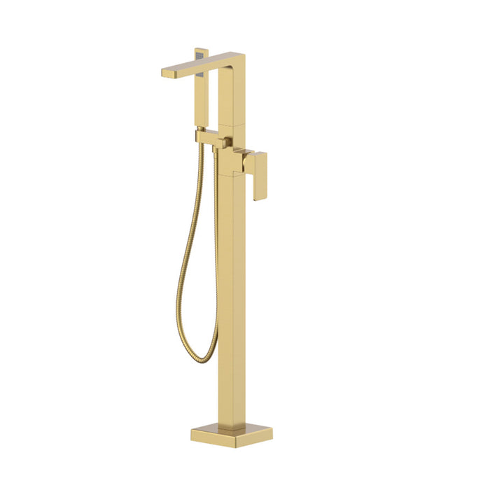 Serie 196 Hand Shower Complete  Tub Faucet - Floor Mount - 39" Brass/Satin Brass