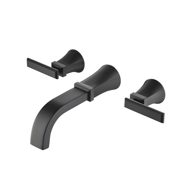 Serie 230 Complete Tub Faucet - Widespread-Wall Mount - 8" Brass/Matt Black