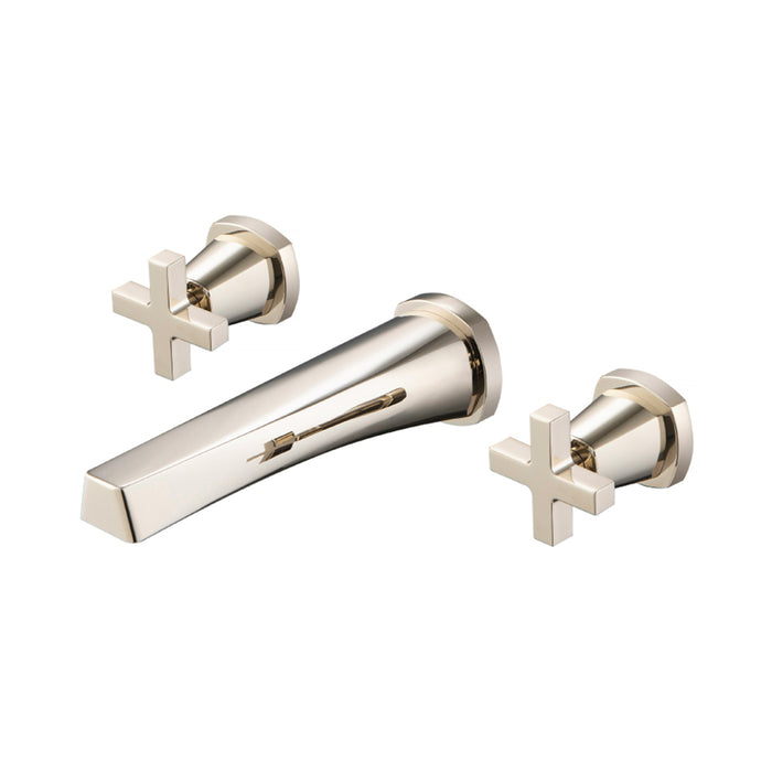 Serie 240 Complete Tub Faucet - Widespread-Wall Mount - 8" Brass/Polished Nickel