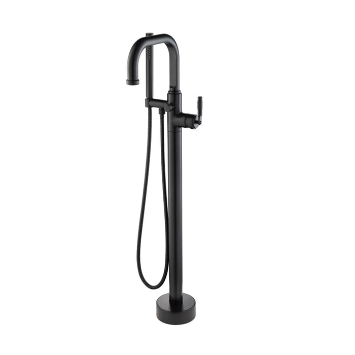 Serie 250 Hand Shower Complete Tub Faucet - Floor Mount - 40" Brass/Matt Black