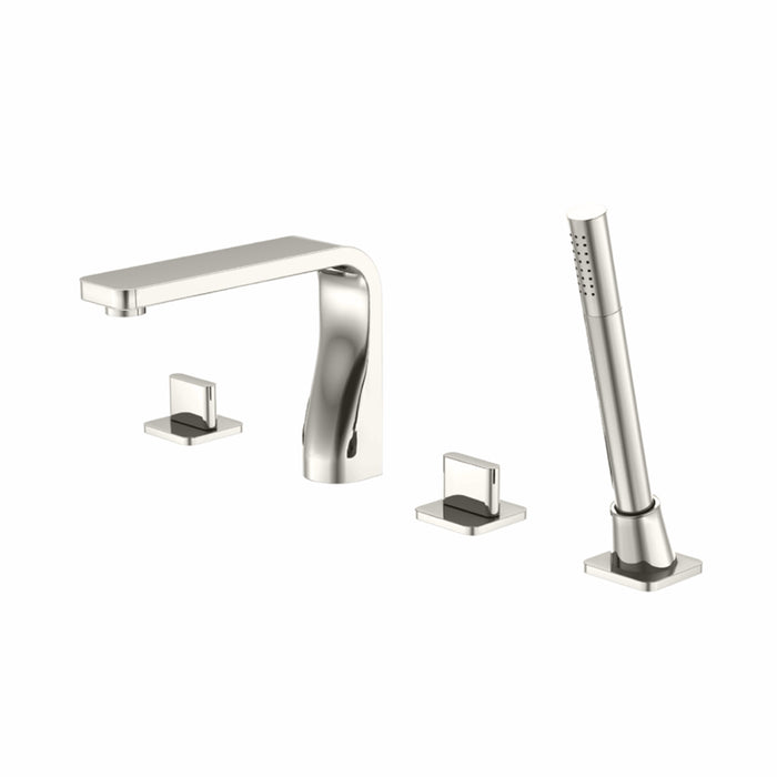 Serie 260 Hand Shower Complete Tub Faucet - Built-In - 14" Brass/Brushed Nickel