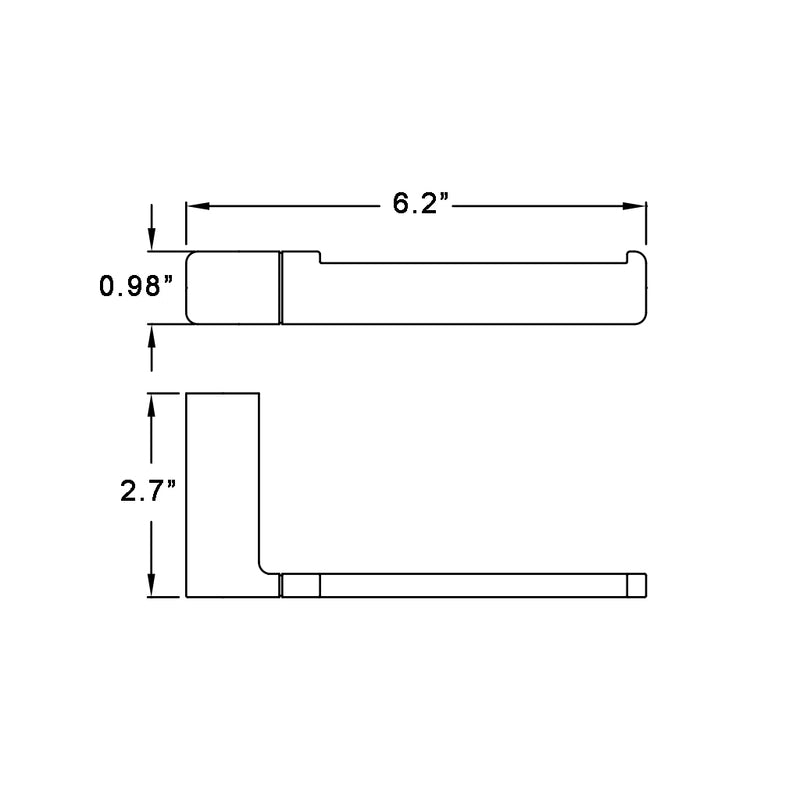 Serie 196 Toilet Paper Holder - Wall Mount - 7" Brass/Brushed Nickel