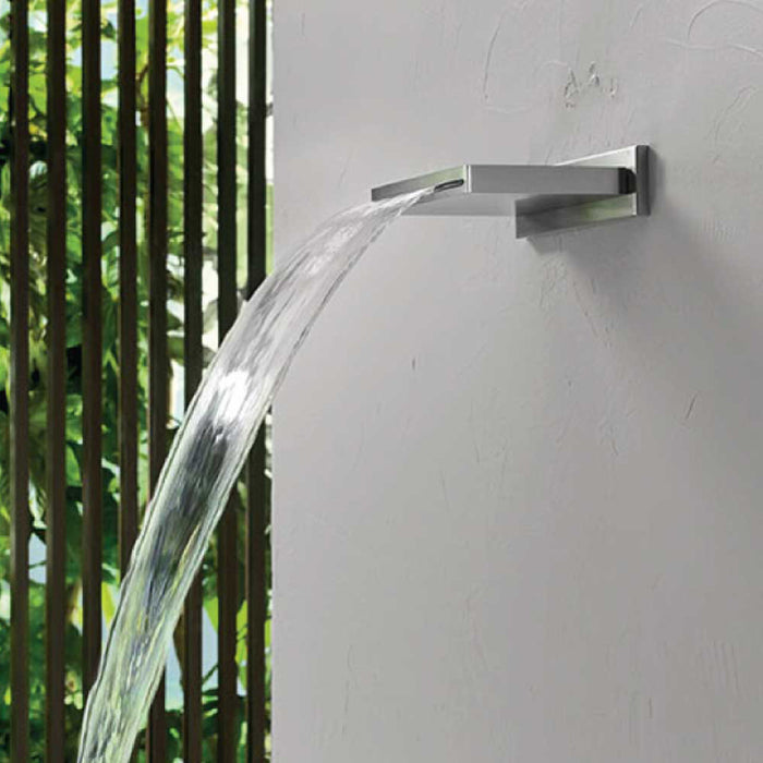 Cascade Waterfall Tub Spout - Wall Mount - 10" Stainless Steel/Satin Brass