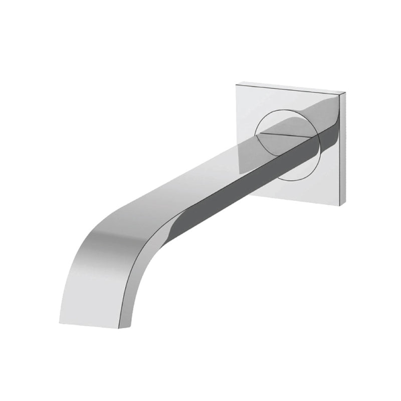 Serie 150 Non Diverting Tub Spout - Wall Mount - 8" Brass/Polished Chrome